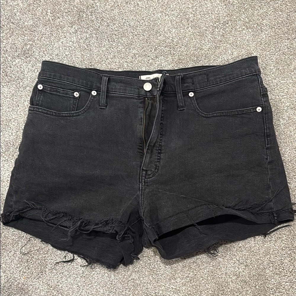 Madewell Black Distressed Shorts